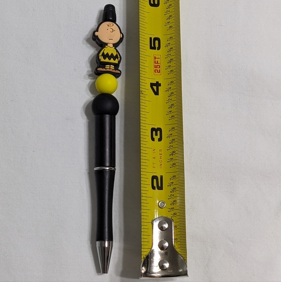 Peanuts Charlie Brown Black Beaded Writing Pen, Black Ink Pen, NEW - Picture 3 of 4